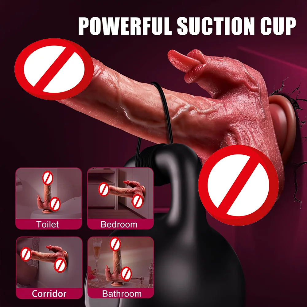 Thrusting Dildo Vibrator Licking Vibration Heated Silicone Dildo Anal Vibration Suction Cup Masturbation Dick Sexmachine Sex Toy image 5