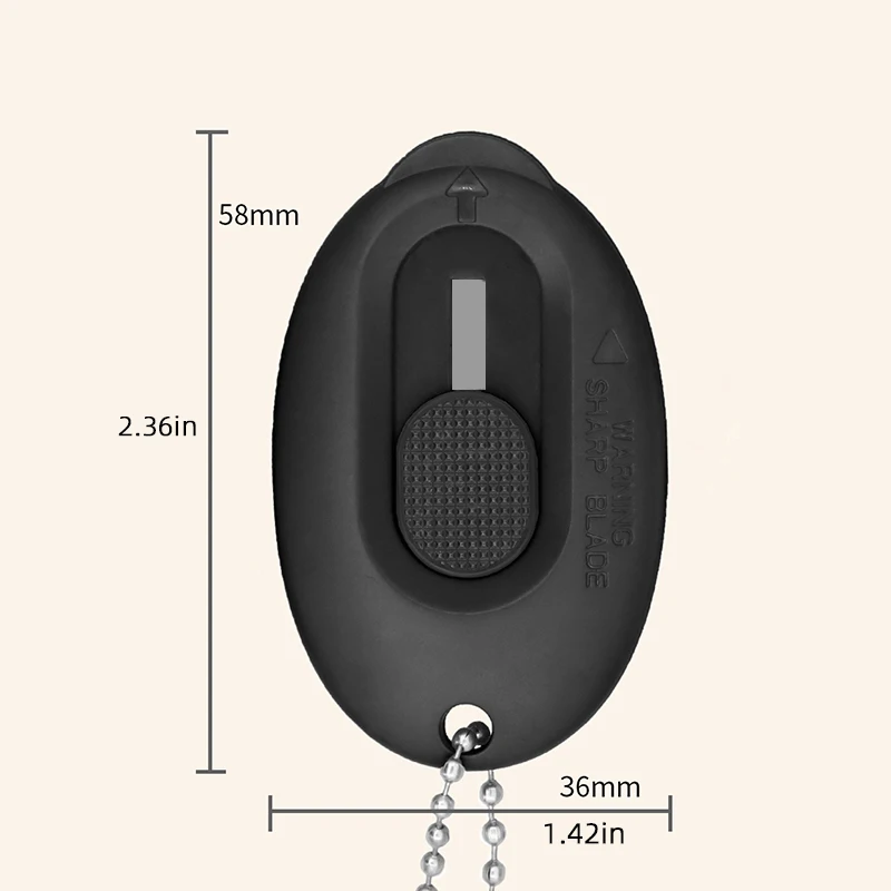 سكين صغير مع سلسلة مفاتيح - قاطع أمان قابل للسحب تلقائيًا بـ 4 ألوان للفتح اليومي وصياغة-فولاذ كربوني حاد #5