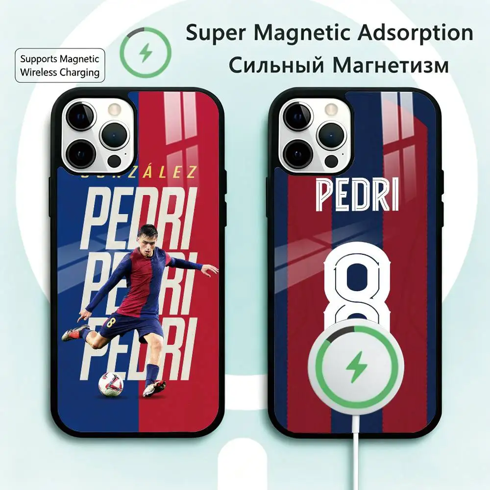 

Football Star pedri 8 Phone Case For iPhone17,16,15,14,13,12,11 Plus,Pro Magnetic Supports Magnetic Wireless Charging