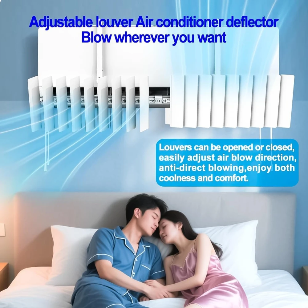 Mini Split Air Deflector - Multi-Directional Adjustable Effectively Transfer Air Universal Anti-Direct Blow Easy to Install