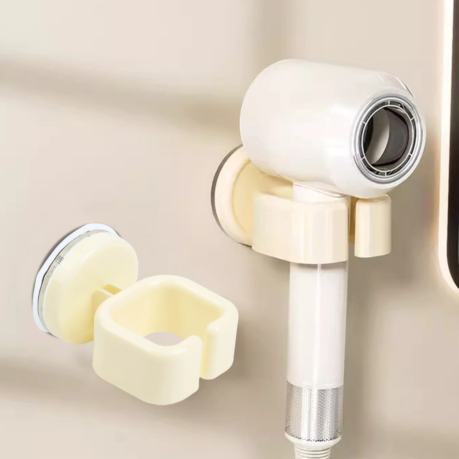 Home Organization Suction Cup Hair Dryer Rack Non Perforated Storage Non Perforated Bracket 62.8*89.4*58MM Clutter Reduction