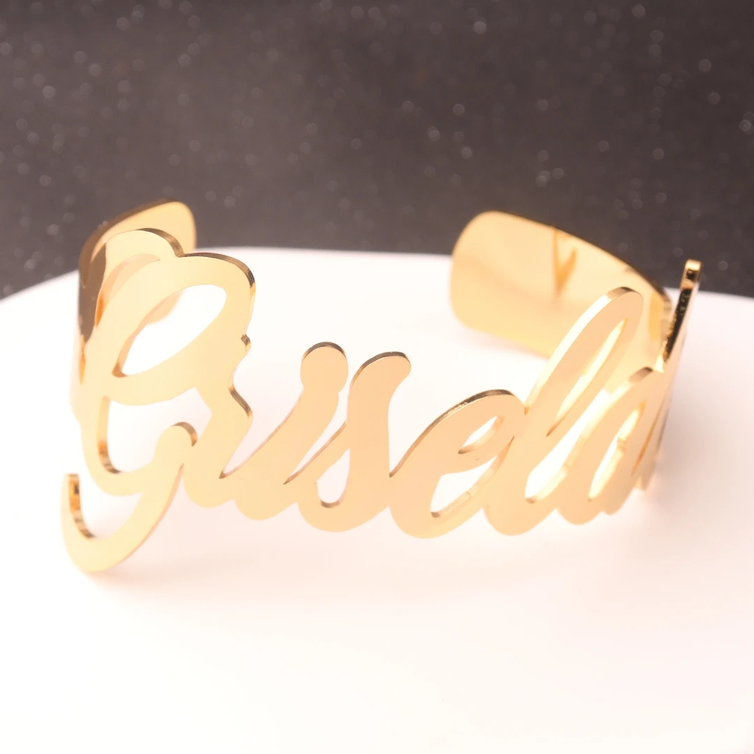 Personalisierter Name Damen Armreif Edelstahl Gold Silber Armband Personalisiertes Charm Armband Valentinstag Schmuck Geschenk – Detail 12