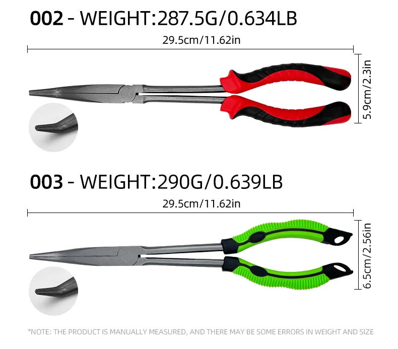 ShareShark Hochkarbonstahl 29cm Multifunktionale Angelzange Köderzange Langnasenzange Splitringöffner Angelwerkzeuge – Detail 3