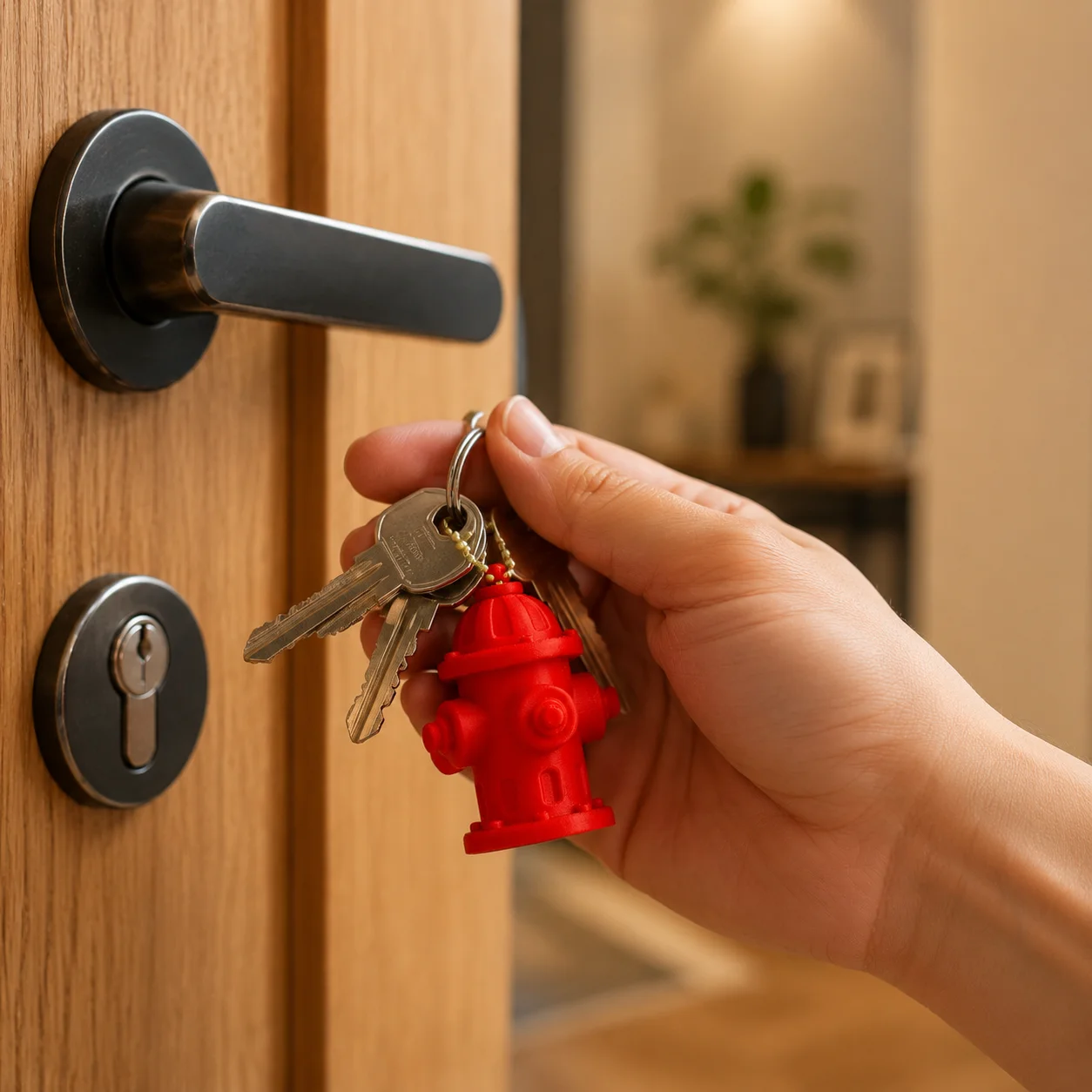 Multifunctional Key Organizer 3D Printed Red Fire Hydrant Desktop Decor Adorable Hanging Purse Charm Tabletop Storage Ornament