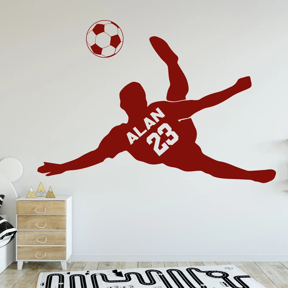 Personalized football wall decal football wall art football wall decal football player decal art vinyl letter G-136