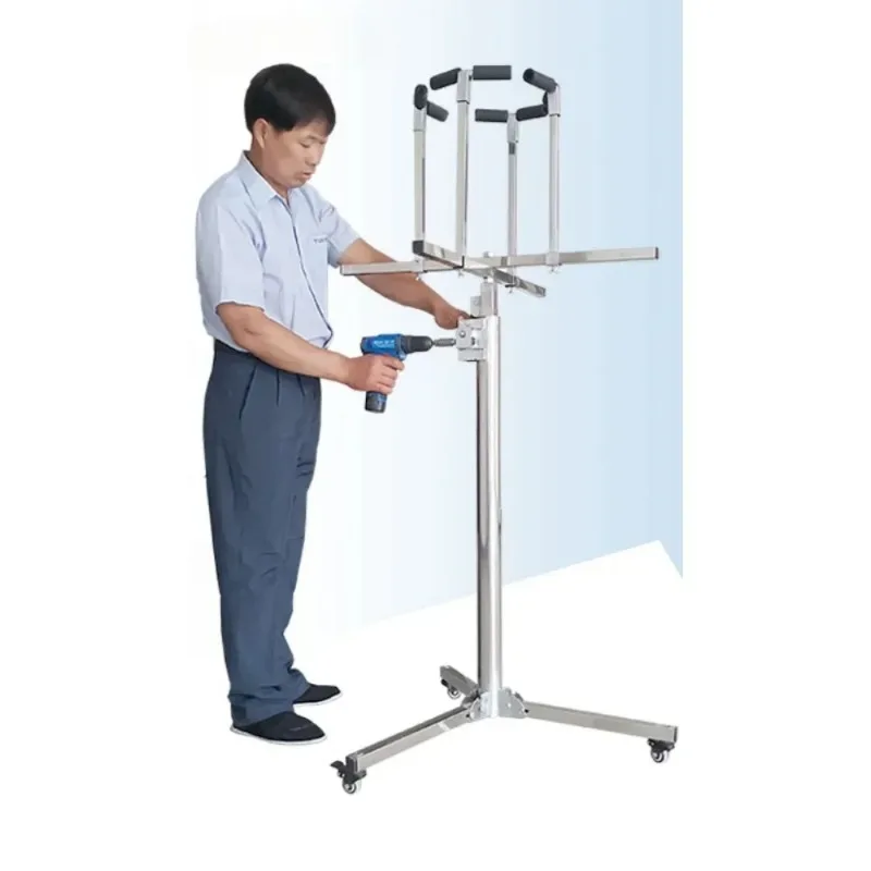 

Multifunctional Lamp Mounting Bracket Lifting Stable Triangular Base Mobile Thickened Stainless Steel Studio Light Stand Holder