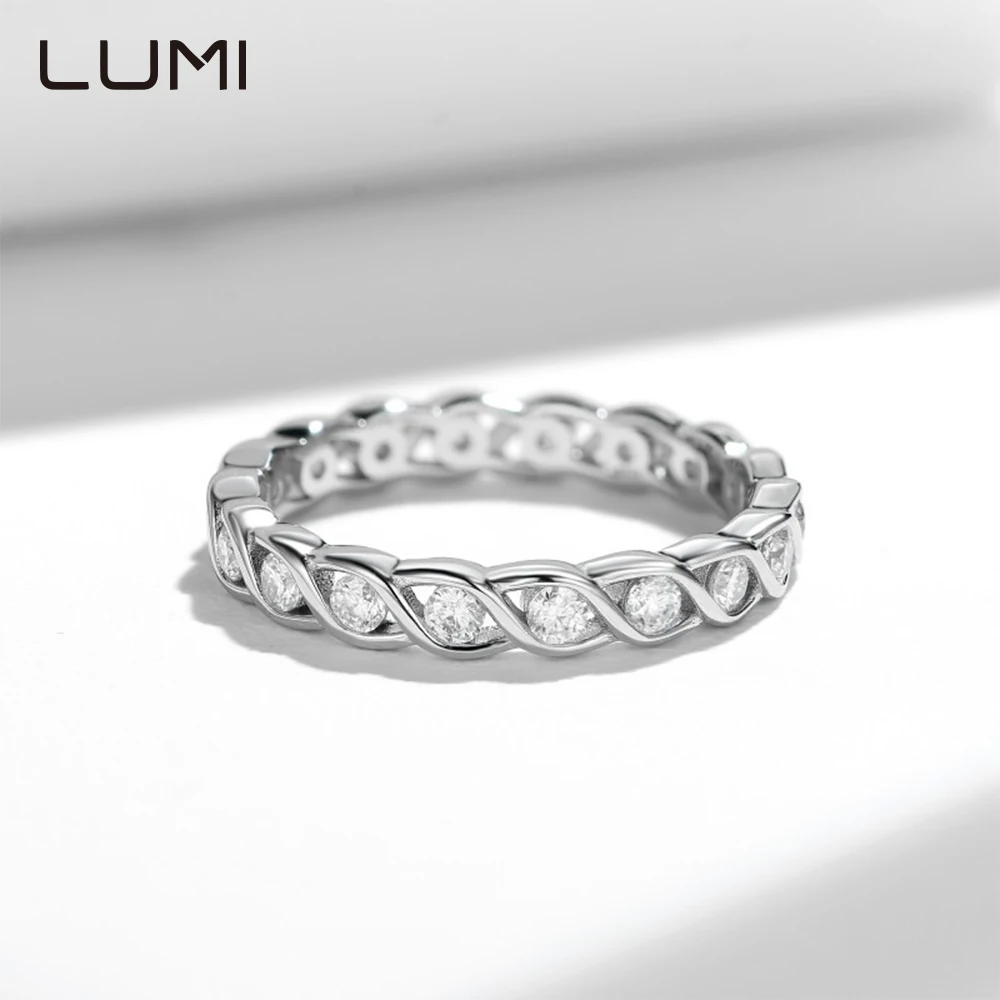 

Total 0.54ct Original Moissanite Winding Shape S925 Silver Ring for Her Romantic Daily Wear Anniversary Birthday Jewelry Present