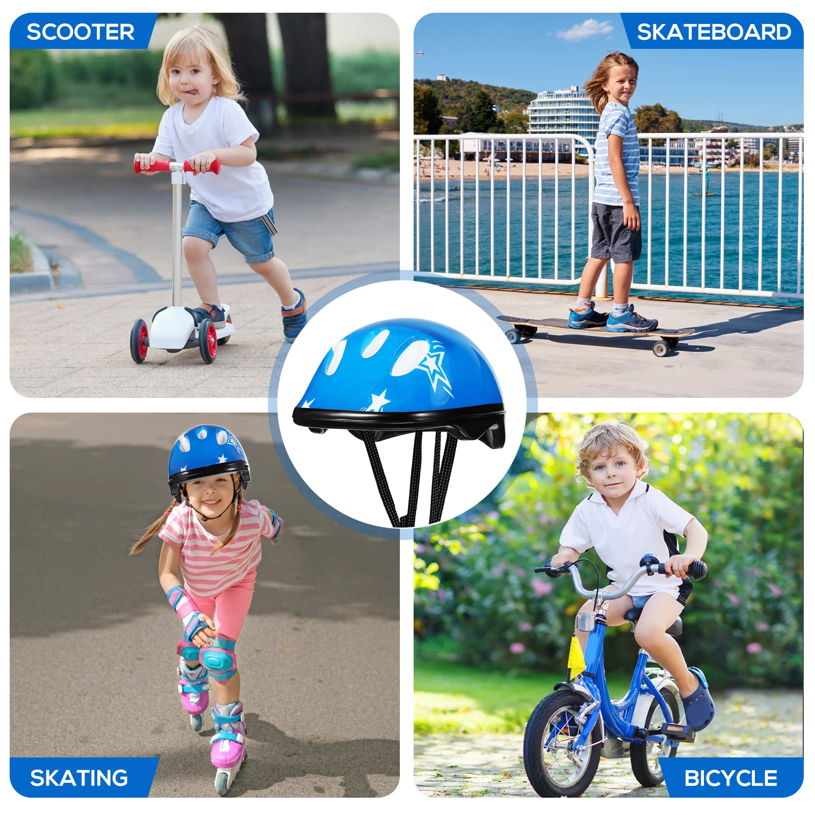 

Children's Kids Bike Skateboard Hat Adjustable Straps Ventilation Biking Skateboarding Toddler