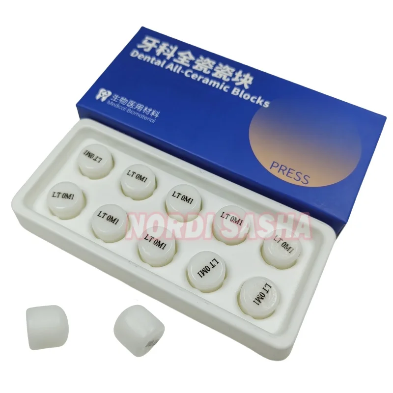 

10Pcs/Box Press Lithium Disilicate Glass Ceramic Ingots HT/LT Dental Lab Glass Ceramic Blocks Ingots Denture Material