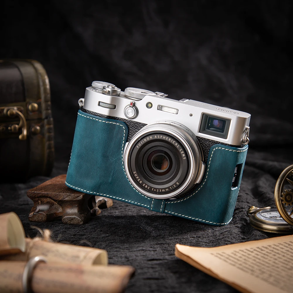 

X100V Case Handmade Genuine Real Leather Camera Half Cover Bag For Fujifilm X100V Camera Case Cover Photography Accessories