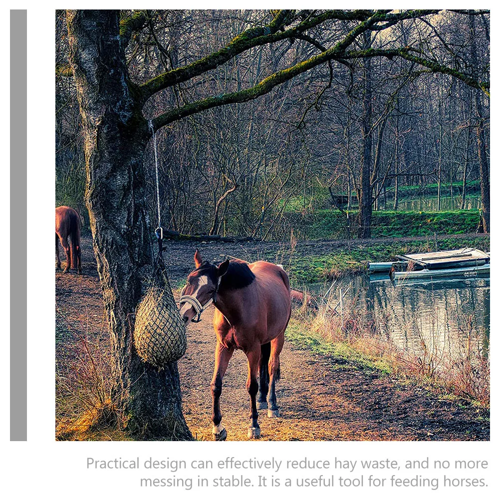 

2Pcs Horse Hay Feeding Nets Slow Release Pasture Feeder Strong Suspension Bag for Stable Use Multi Function Feed Saver Accessory