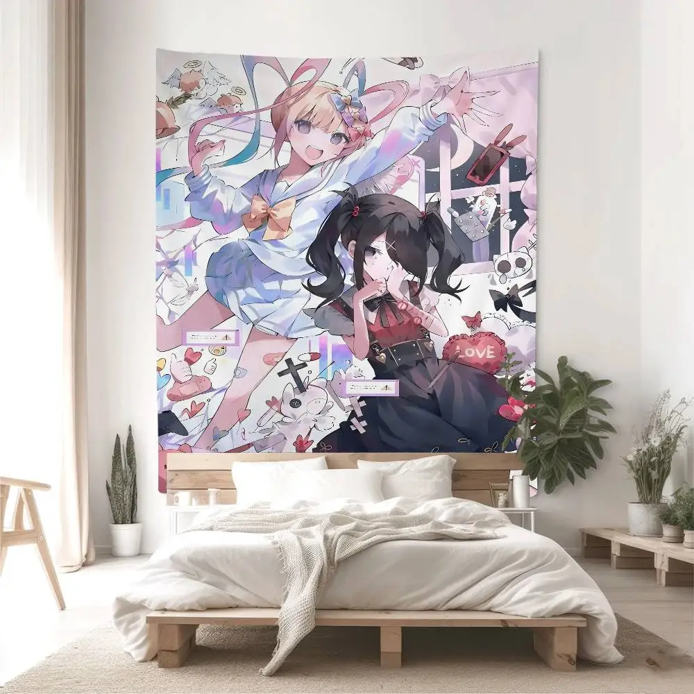 Needy Girl Streamer Overload Anime Colorful Tapestry Wall Hanging Bohemian Wall Tapestries Mandala Wall Hanging Sheets