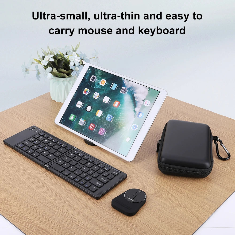 Емкостная мышь, складная клавиатура, портативная клавиатура, набор мыши, двойная BT 5,2/2,4G/USB, складная BT-клавиатура для домашнего офиса
