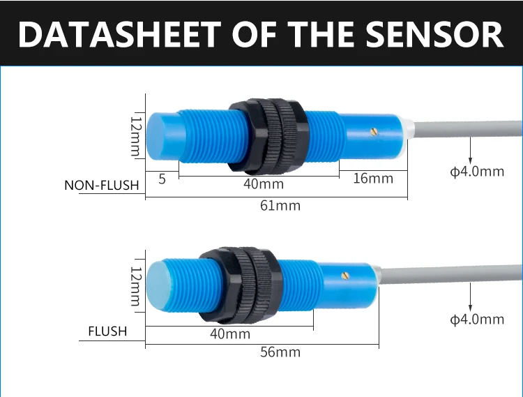 Proximity Switch, Long-distance Liquid Level Motion Switch 3-wire NPN PNP Capacitive Proximity Sensor