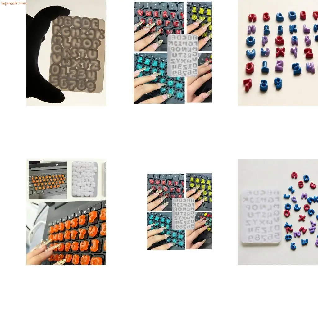 Q5WE Reusable Silicone Mold Letter Crafting Moulds Pendant Molds for Crafting