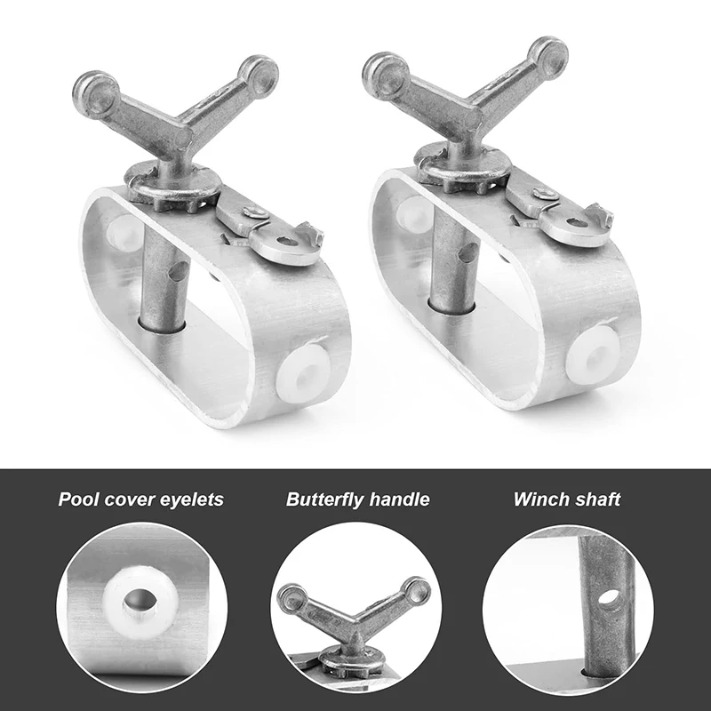 Stainless Steel Cable Tensioner Tightener Rust-Proof Butterfly Handle Swimming Pool Cover Ratchet Winch Winter Above Ground Pool