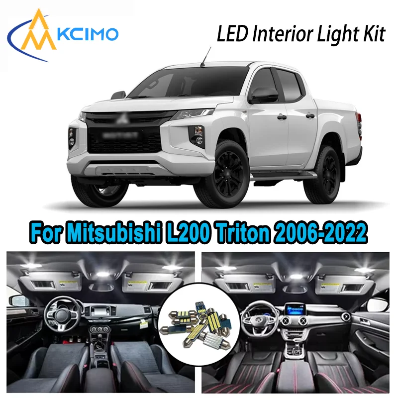 

For Mitsubishi L200 Triton 2006-2022 2007 Premium Bright LED Interior Dome Map Trunk Light Kit Car Led Lamps Canbus No Error