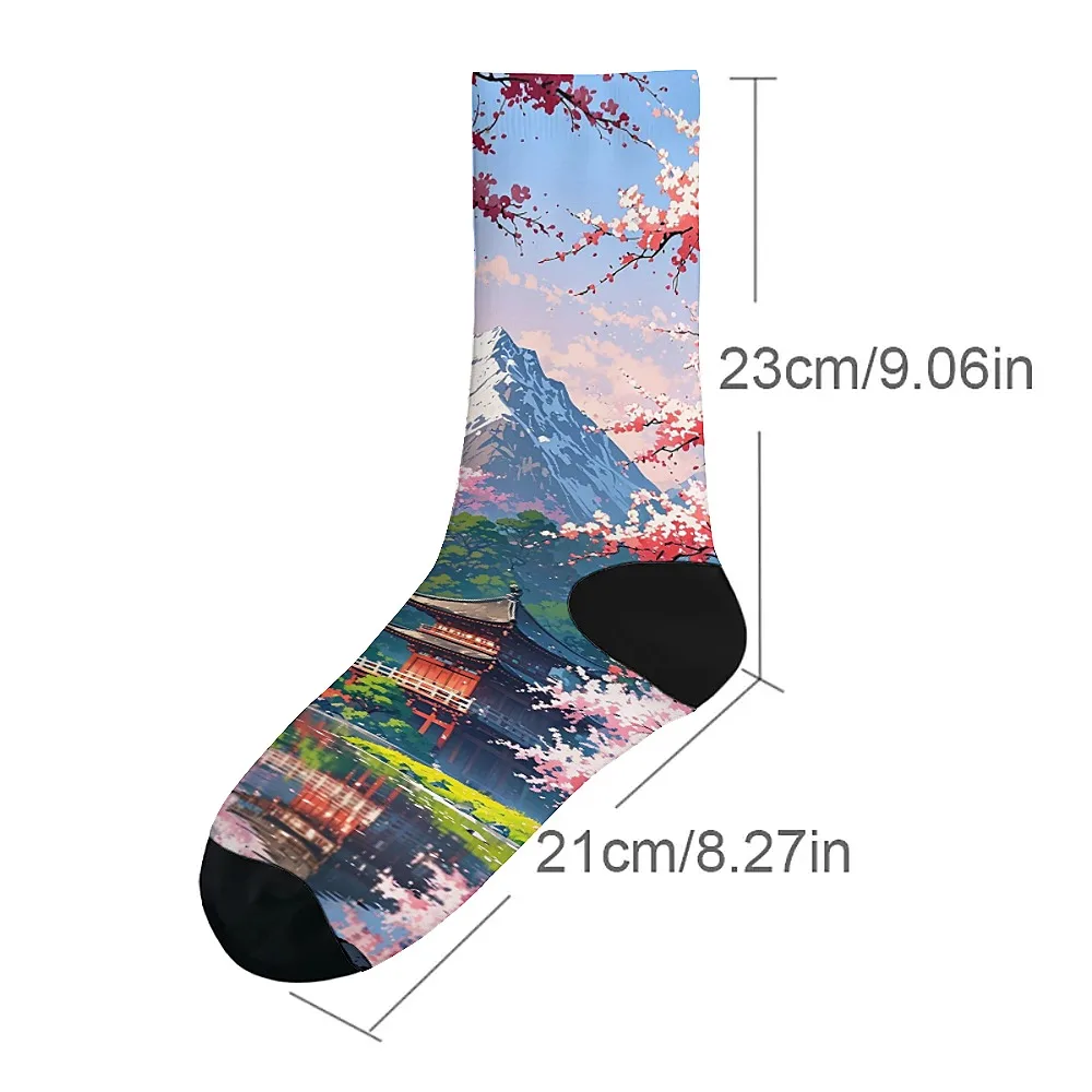 Chaussettes confortables et respirantes pour hommes, art du Mont Fuji, style art rétro, loisirs de plein air, nouvelle mode, équipage intéressant