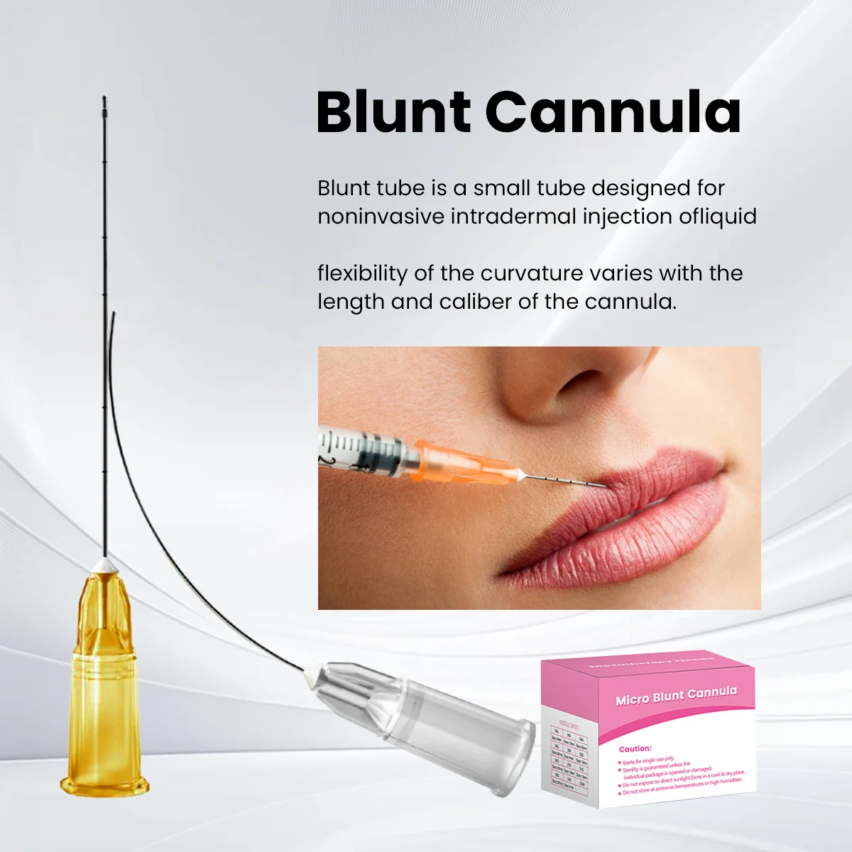 Picture 7: High Quality Sterile Micro Blunt Cannula Flexible 18G 100MM 22G 50MM 21G 70MM 25G Disposable Blunt Microcannula