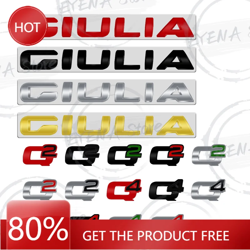 Hub Caps For Alfa Romeo Giulia Q2 Q4 Logo Lettering Metal Badge Stickers Car Rear Trunk Body Emblem Auto Accessories