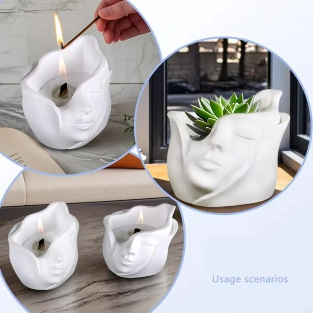 

Creative Non-stick Face Planter Mold Flexible Handmade Flower Pot Mold DIY Heat Resistant Silicone Candy Mold Party Favors