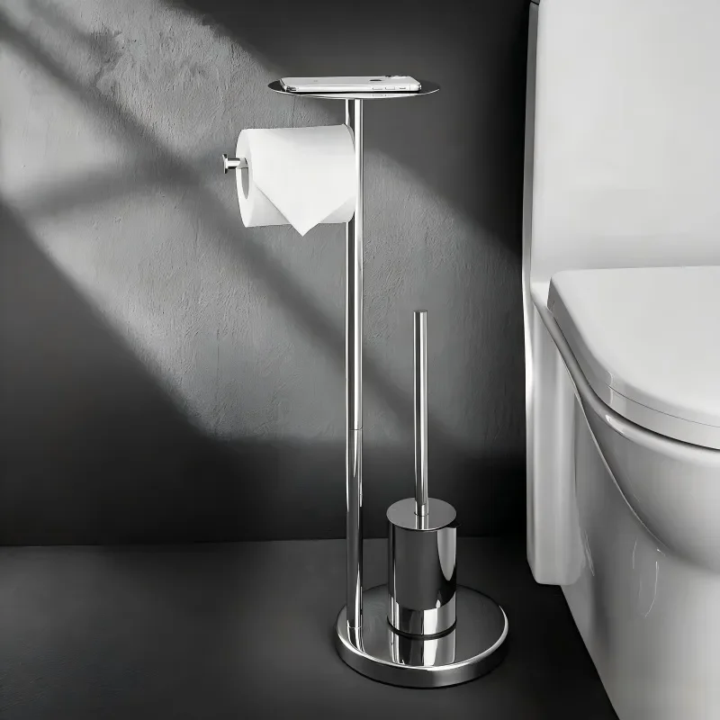 304 Stainless Steel Toilet Paper Holder Wall Mounted Bathroom Tissue Roll Stand Modern Hotel Project Brush Storage Rack Wall