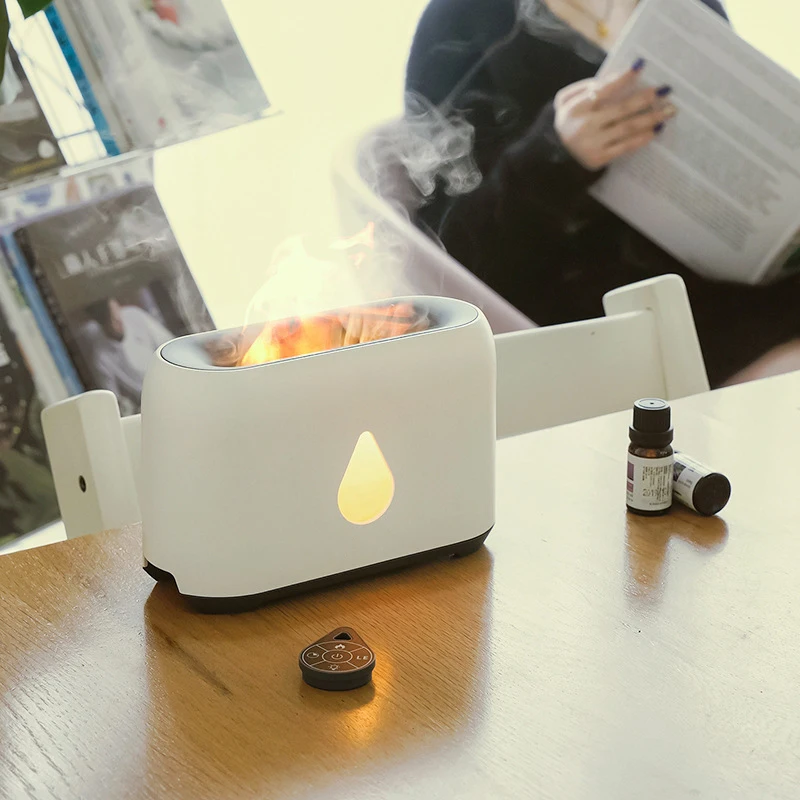 NJH18 New Flame Air Humidifier Essential Oil Diffuser Aroma Ultrasonic Mist Maker Home Room Aromatherapy with night light