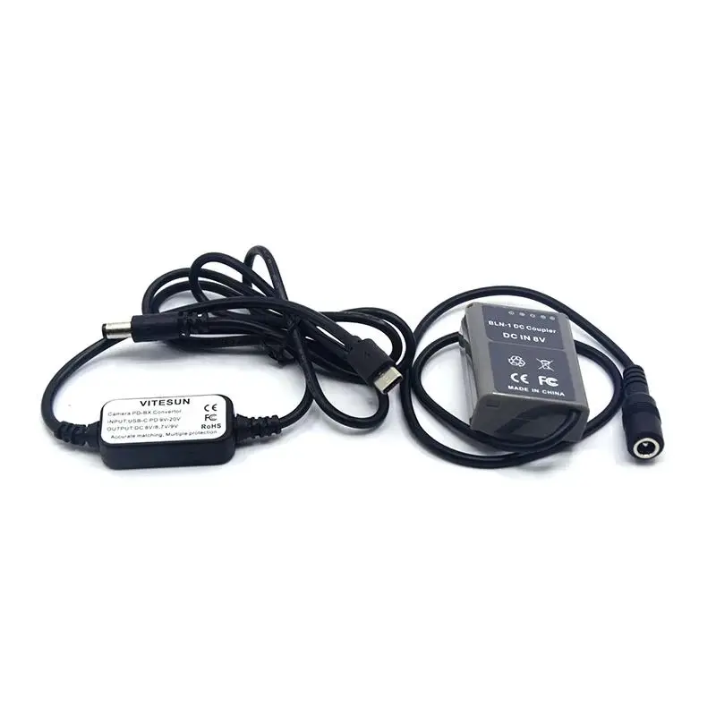 PS-BLN1 BLN-1 BLN1 Dummy Battery BLN-1 DC Coupler USB Type C to DC Power Cable Supply for Olympus Digital Camera OM-D E-M5