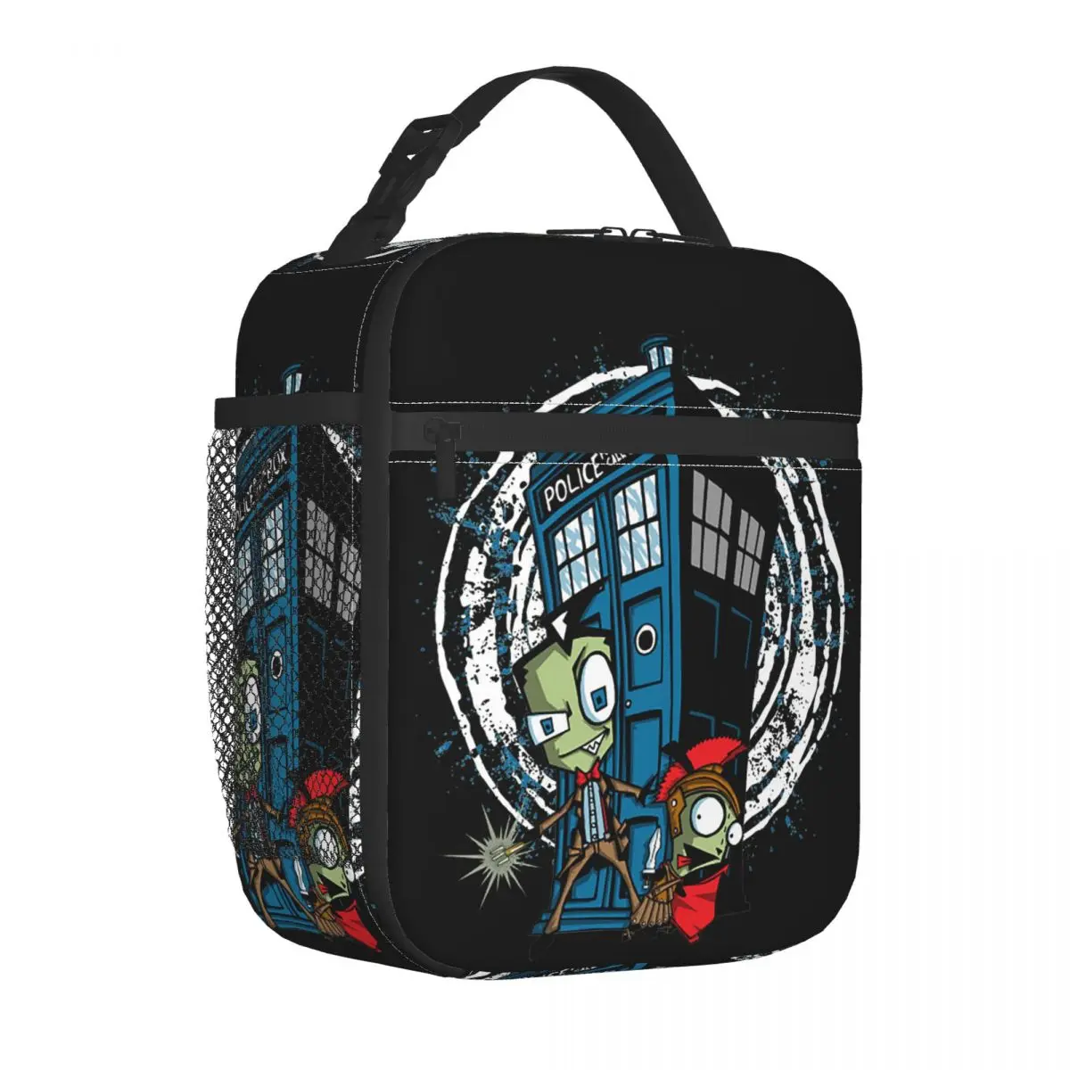 حقيبة تبريد معزولة للغداء من Invader Zim   حاوية الغداء لديها الصندوق الأزرق المقاوم للتسرب وحقائب تخزين المواد الغذائية