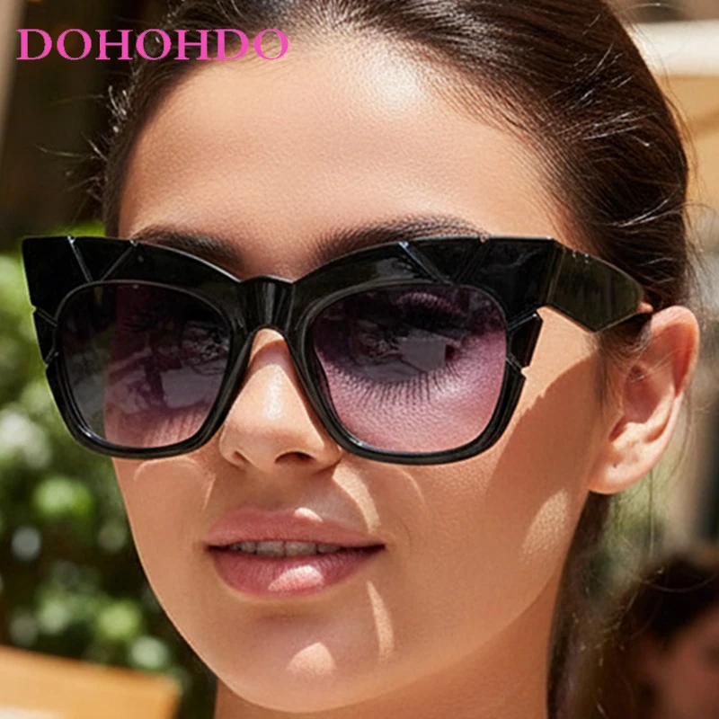 

2026 Fashion Retro Big Frame Cat Eye Women Sunglasses New Brand Designer Men Eyewear Outdoor Travel Shade Sunglass Ladies UV400