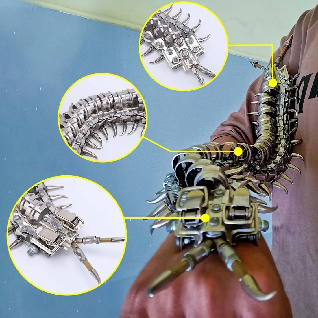 200 個メタルパズル DIY アセンブリメタル 3D パズル機械ムカデモデルキットスチームパンクメタルジグソーパズル大人が構築するため