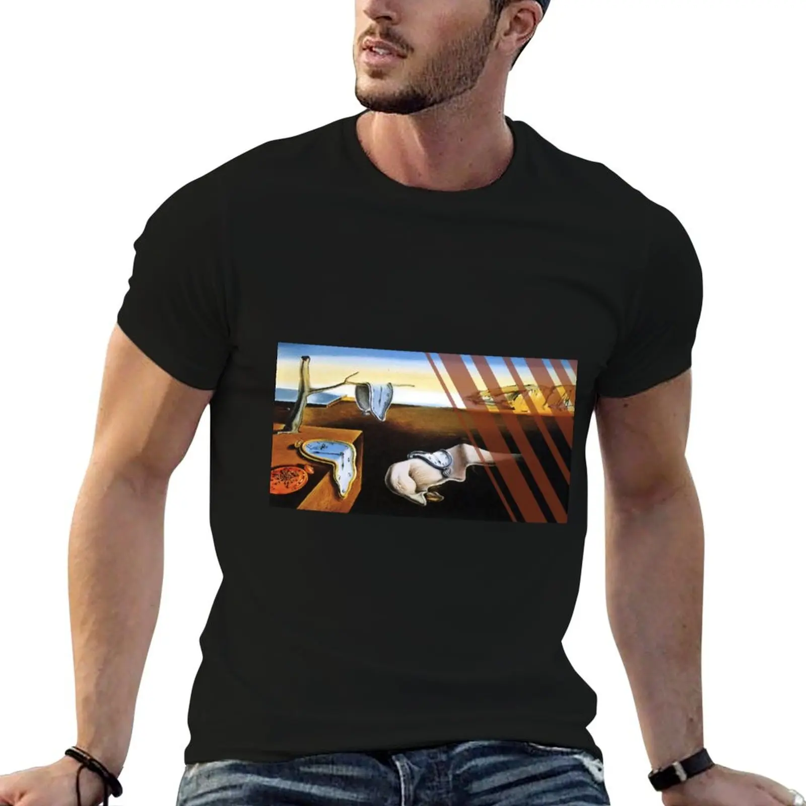 T-shirt The Persistence of Memory modernisé pour homme, lot de t-shirts essentiels en coton, t-shirt homme en coton