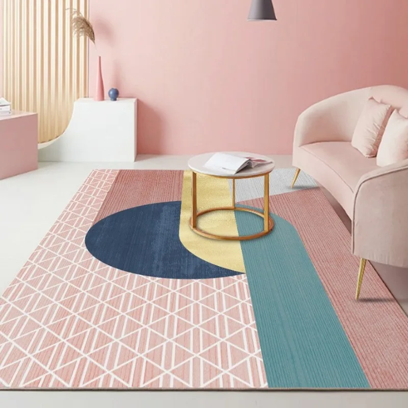 Vikama Grid Colored Carpet, Living Room Sofa, Anti Slip Floor Mat, Bedroom Bedside Carpet, Home Decoration