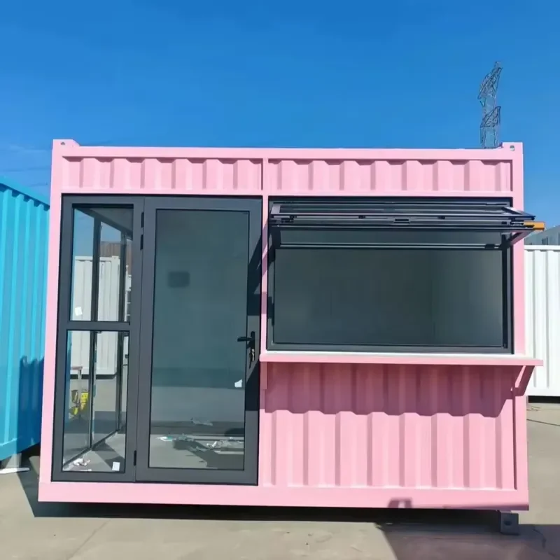 Quickly Assemble 10 Foot Prefabricated Restaurant Container Kiosks for Retail Food Stalls Mall Store Canopies Sandwich Panels