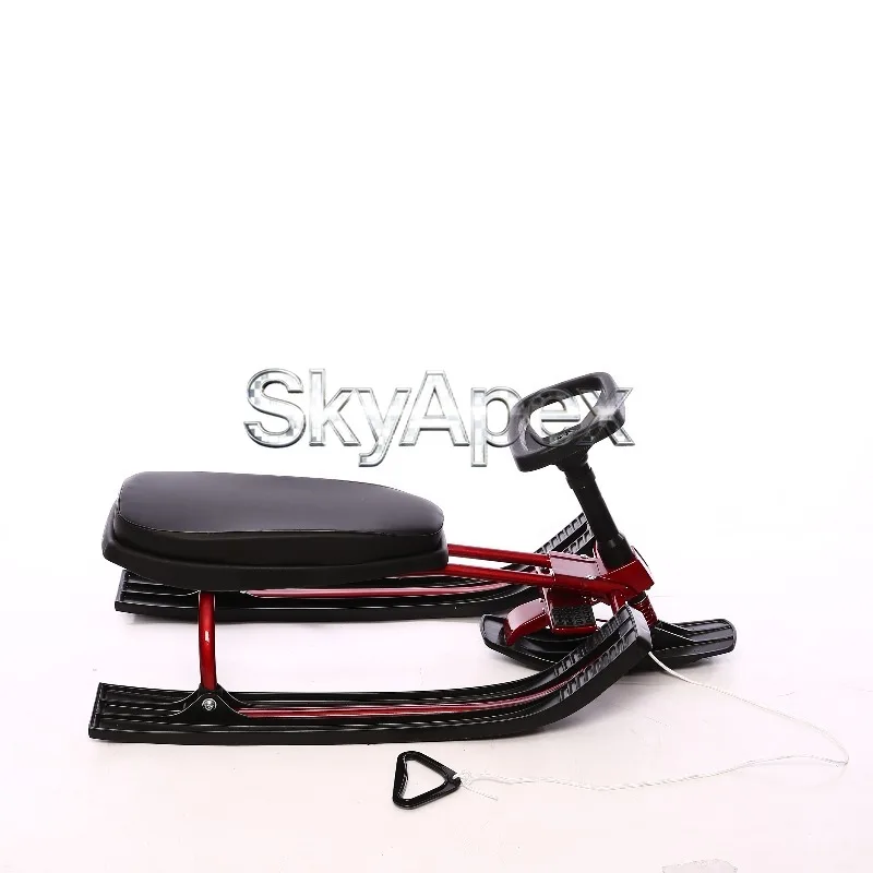 Snow Sled Snow Scooter Sleigh Sit on Winter Outdoor Snow Riding Equipment for Adult Riders Snowfield Downhill Sport Activities