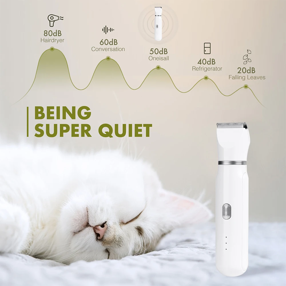 4 in 1 Pet Electric Hair Trimmer with 4 Blades Grooming Clipper Nail Grinder Professional Recharge Haircut For Dogs Cat