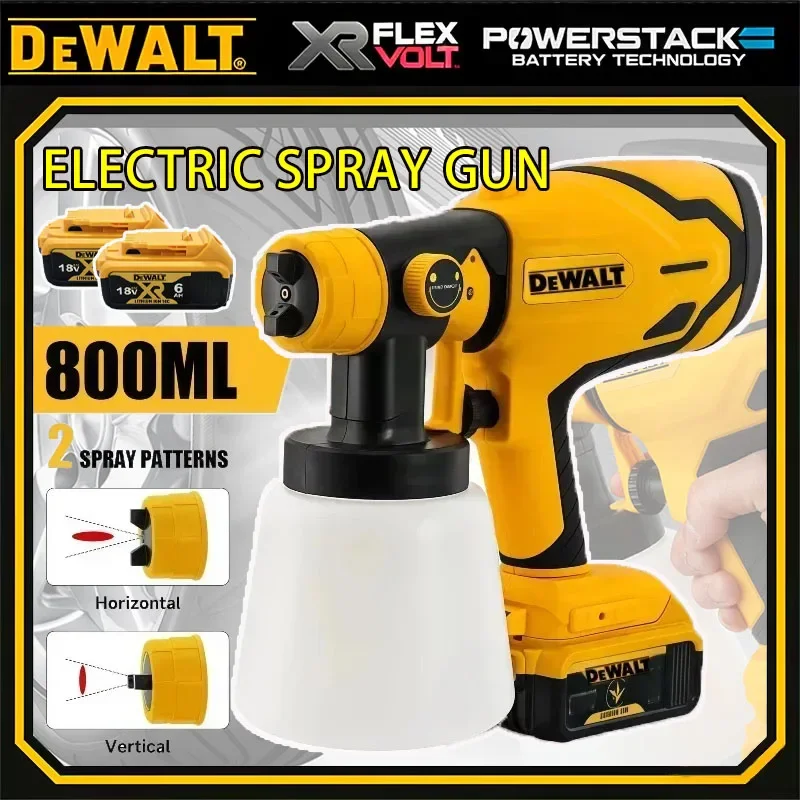 

Беспроводной электрический распылитель краски Dewalt 800 мл, портативный, высокомощный, для покраски мебели, аэрограф для аккумуляторов Dewalt