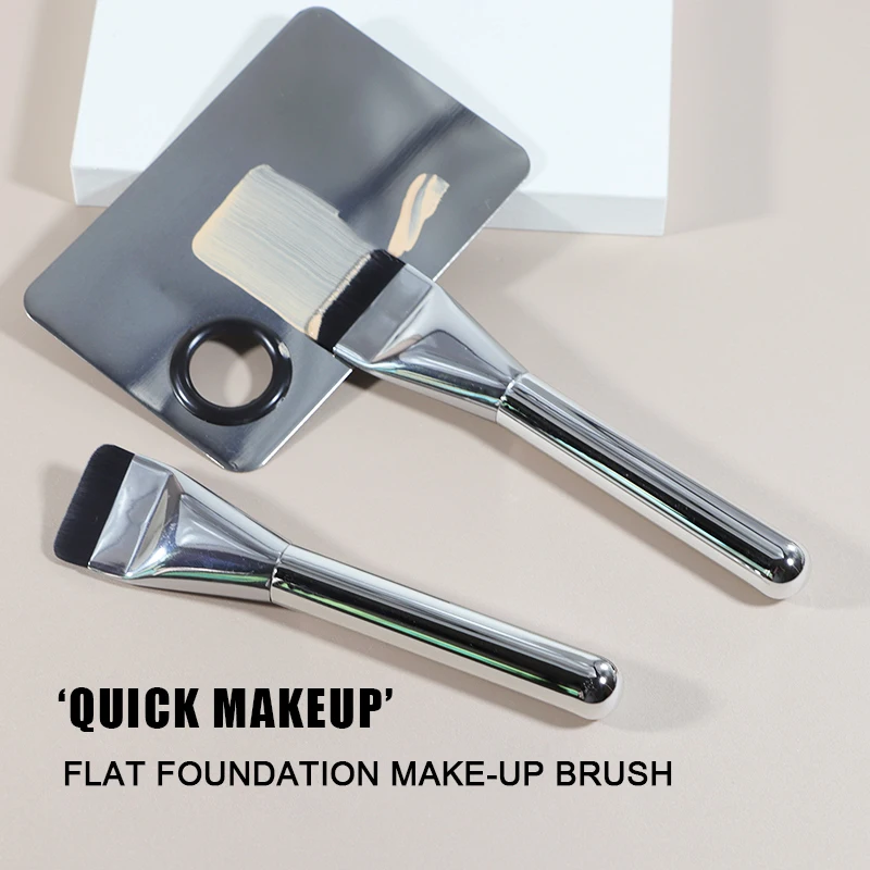 Foundation make-up Makeup Brush Fiber Hair Electroplating Material Light Fast Makeup Tool Mini Brush Flat Brush Natural Makeup