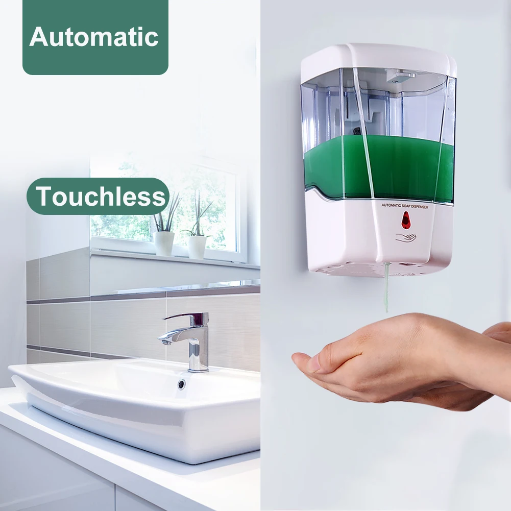 700 ML Automatic Soap Dispenser Touchless Infrared Motion Sensor Wall Mount Hand Sanitizer Dispenser for Home Kitchen Hotel