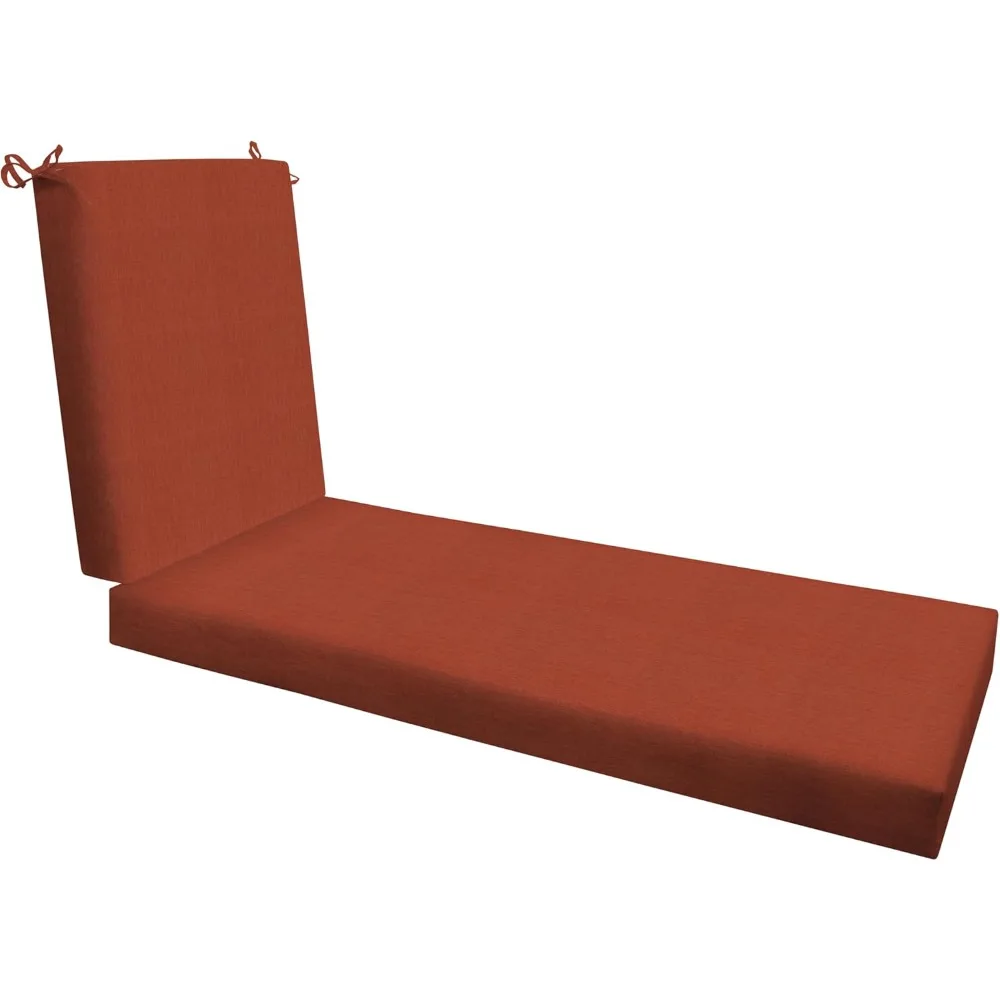 

Terracotta Textured Outdoor Chaise Lounge Cushion, 22.5 x 70, Comfortable Patio Furniture Cover for Relaxation