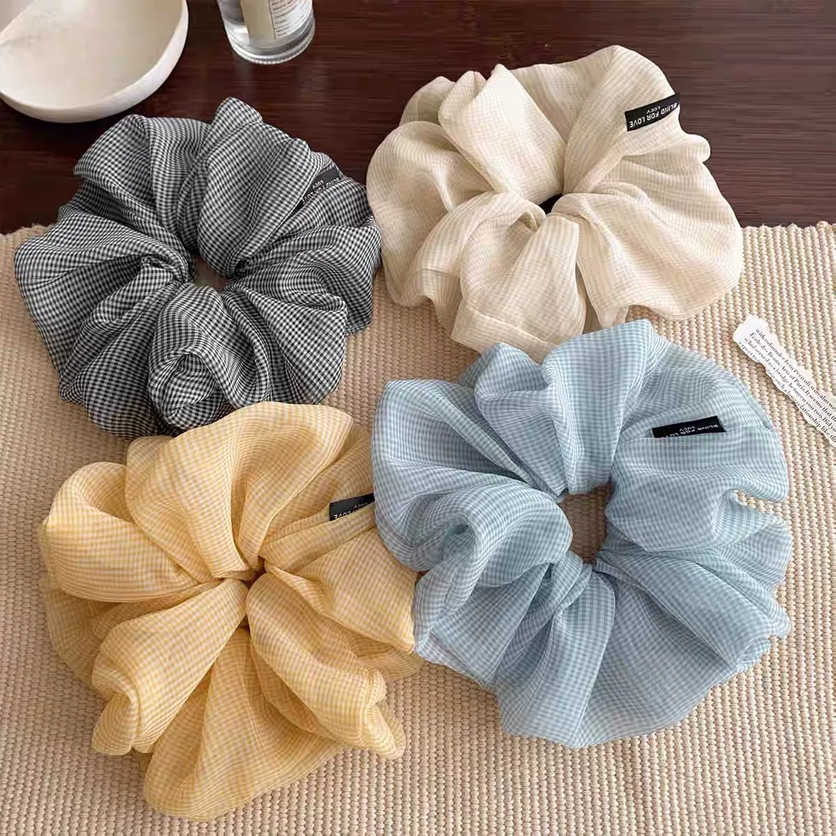 

Summer Dopamine-Color Lightweight Soft Chiffon Scrunchie Girly Hair Tie for Buns Low Ponytails Fashion Hairstyle Gift for Women
