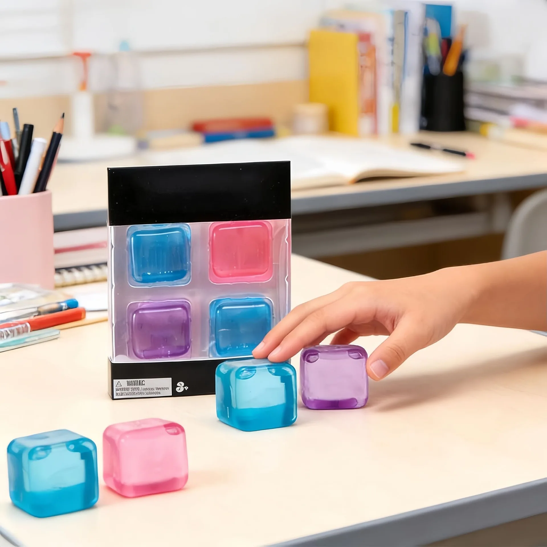 Schylling Nee Doh Nice Cube & Mini Cat & Soda Cube Sensory Pinch Blocks Stress Relief Puzzle Kids Souvenir Blind Box view 5