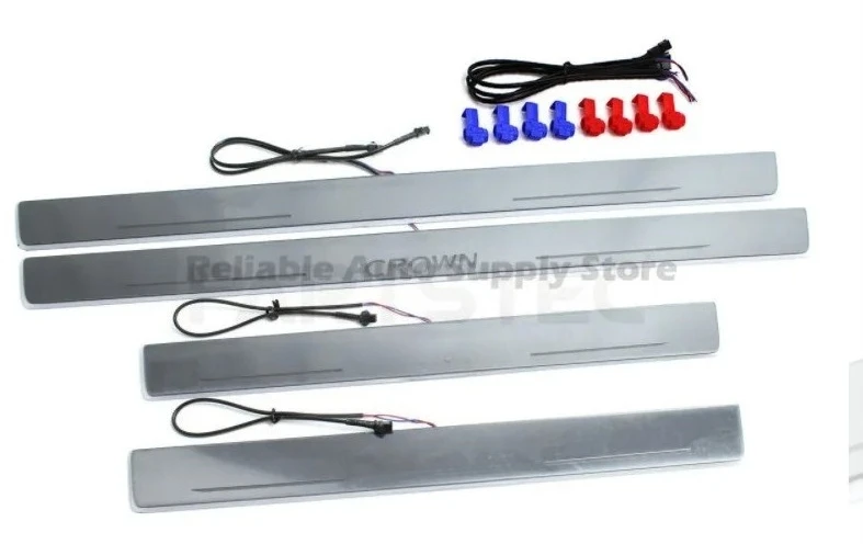 For Toyota Crown Flowing Light Dynamic Door Sill Scuff Plate Welcome Kick Plates Red White Blue Multi-colors Premium Quality