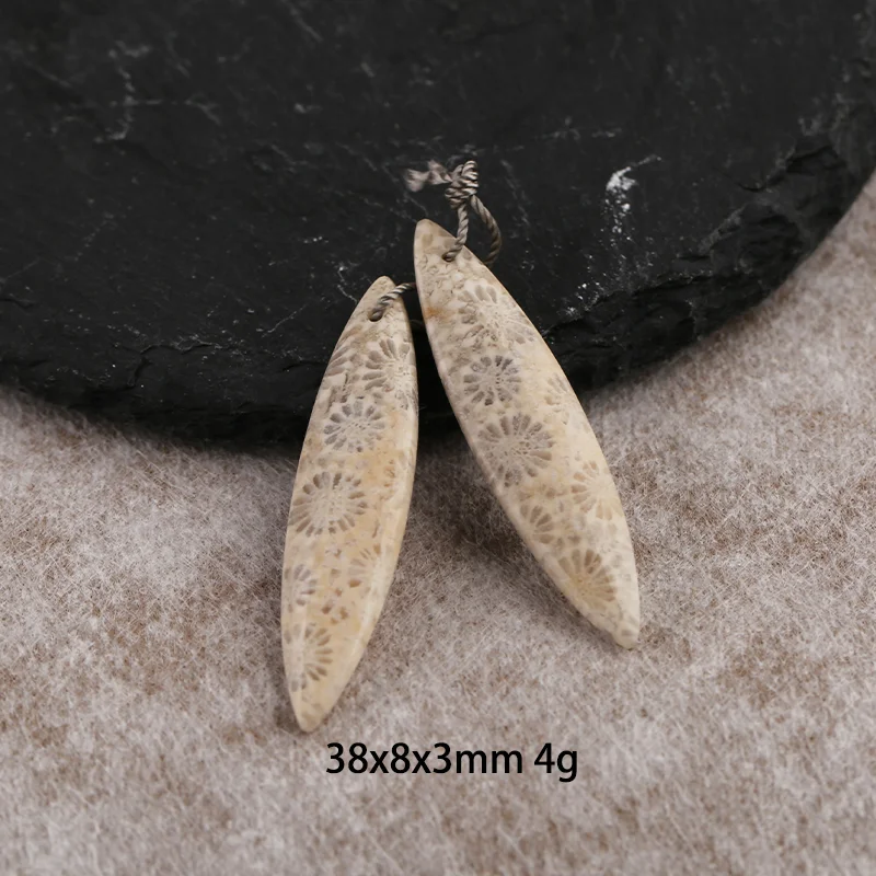 Natural Stone Indonesian Coral Earring Bead,Earrings Accessories For Women,Fashion Jewelry DIY Making 29x18x4mm 5g