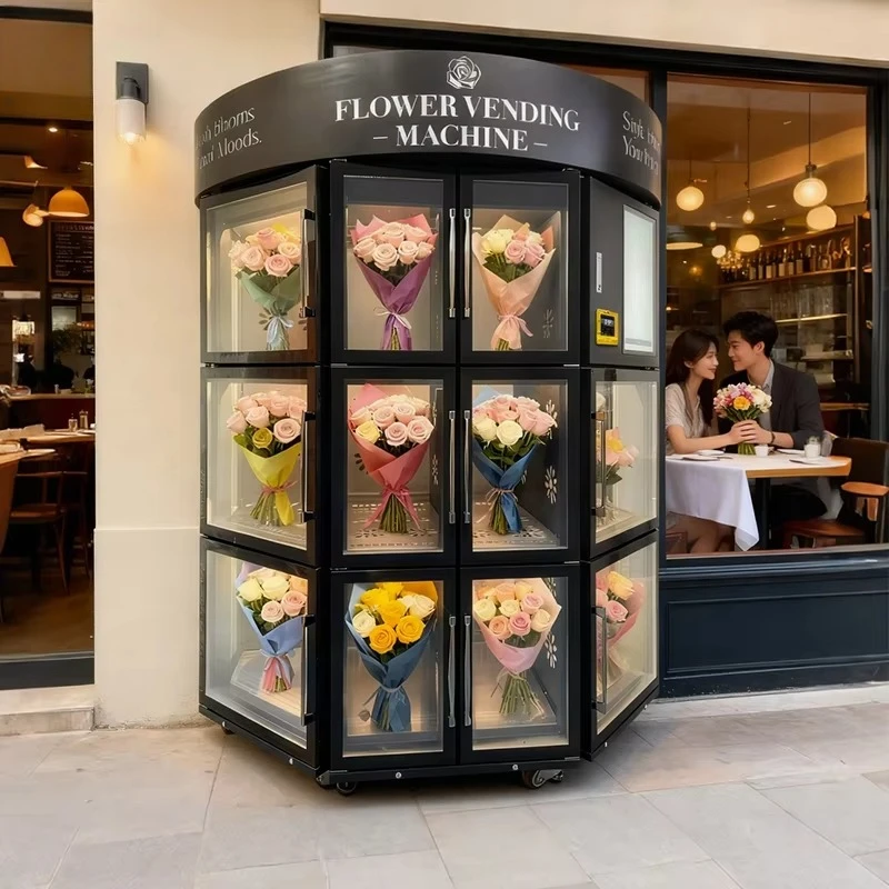 Fresh Flower Vending Machine In Stock Fashion Appearance Refrigerated Fresh Keep Self Service Machine For Shopping Mall Center