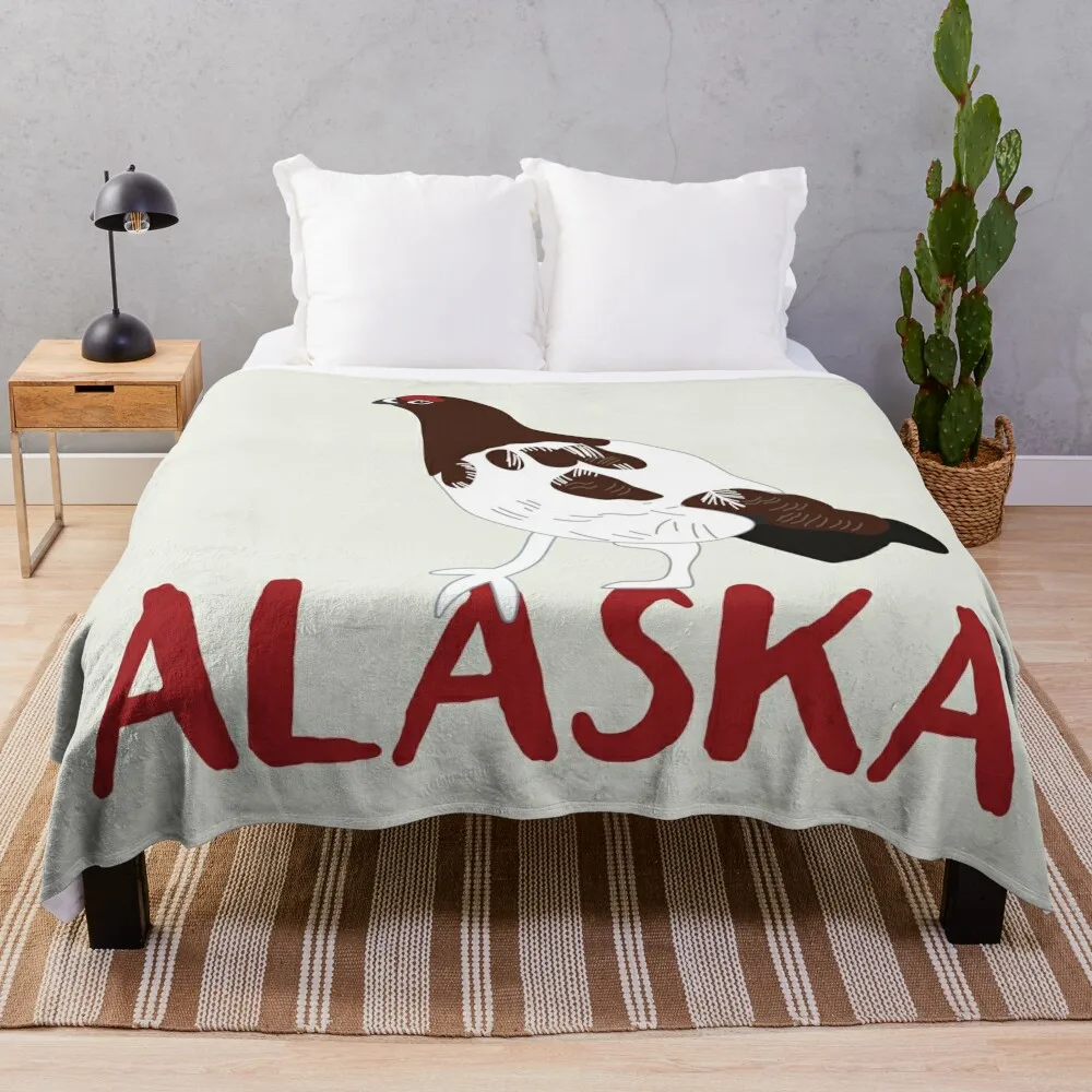 Willow Ptarmigan - Alaska State Bird Throw Blanket Designers funny gift Blankets