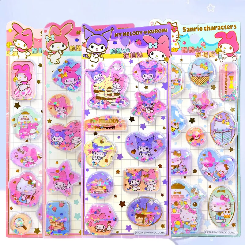 

Кавайная наклейка «Hello Kitty встряхивающая вода», 3D наклейка с зыбучим песком, милый чехол для мобильного телефона «сделай сам», наклейка с кристаллами, студенческие канцелярские принадлежности, подарок