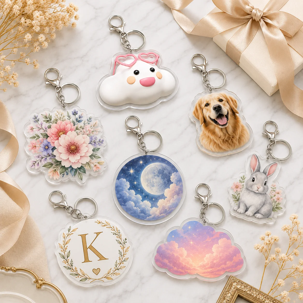 Customized Special Shape Acrylic Keychain Pendant, Unique Gift