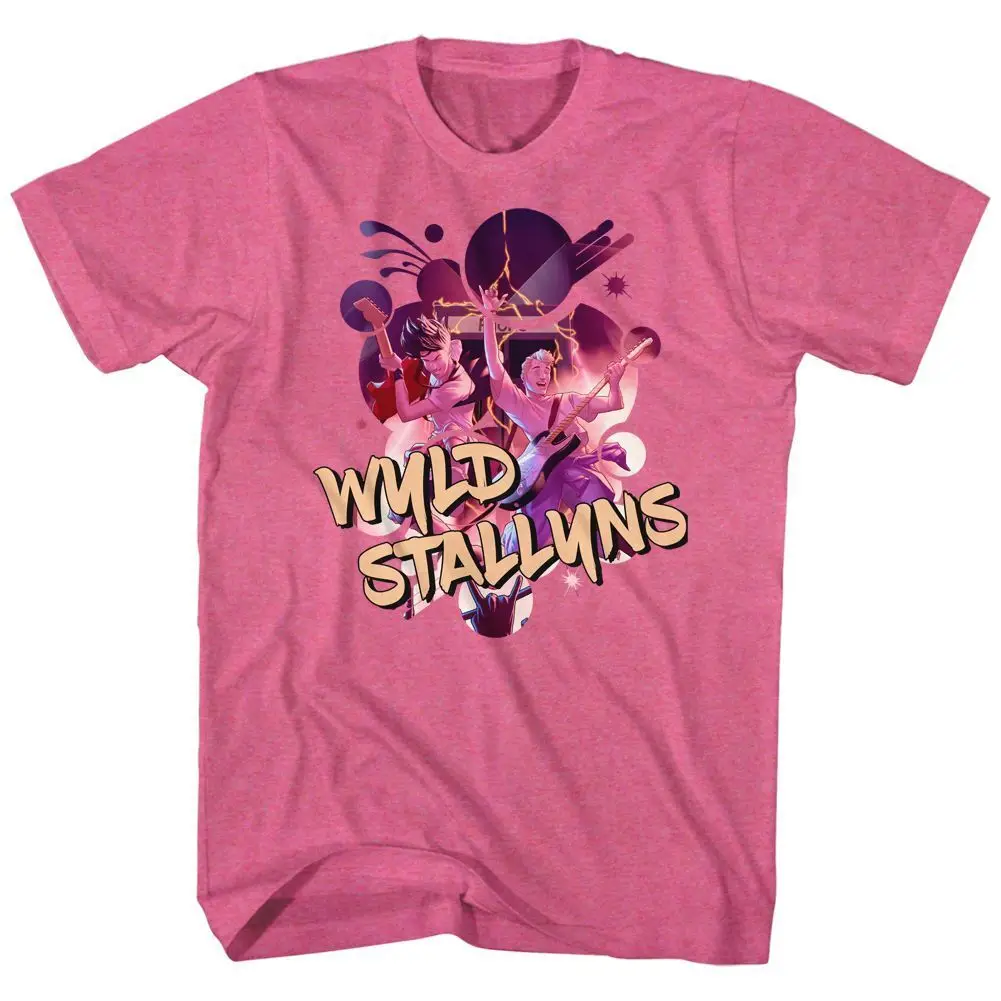 Bill And Ted Wyld Retro Pink Heather Movie T Shirt