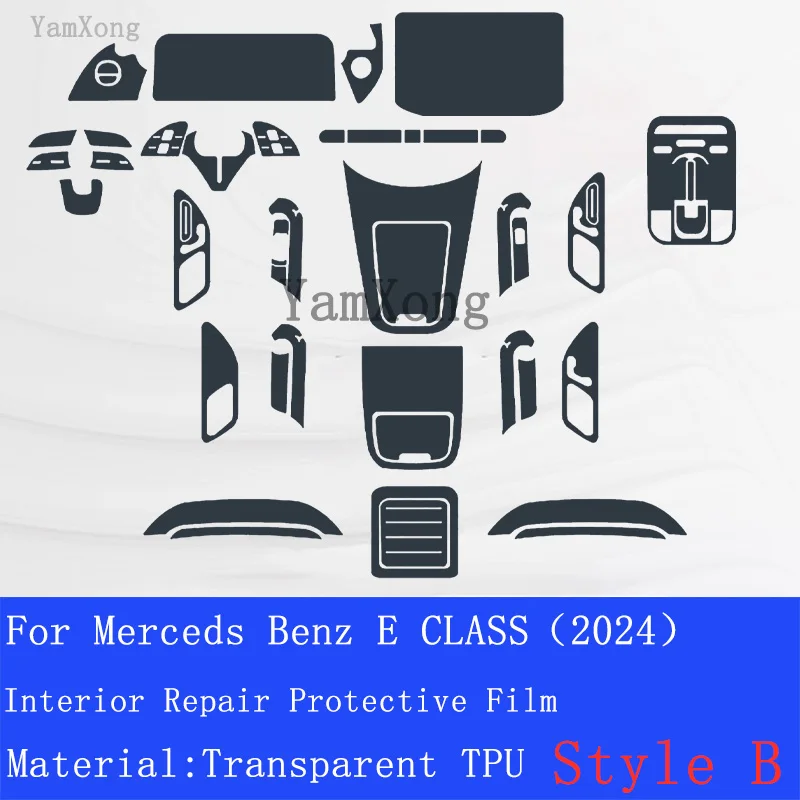 For Merceds Benz E CLASS 2024 Car Interior TPU Protective Film Center console Navigation Instrucment Scratch Repair Sticker